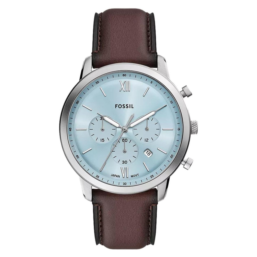 Fossil FS6109 Neutra Chronograph Brown Leather Strap 44mm - zegarek męski 1