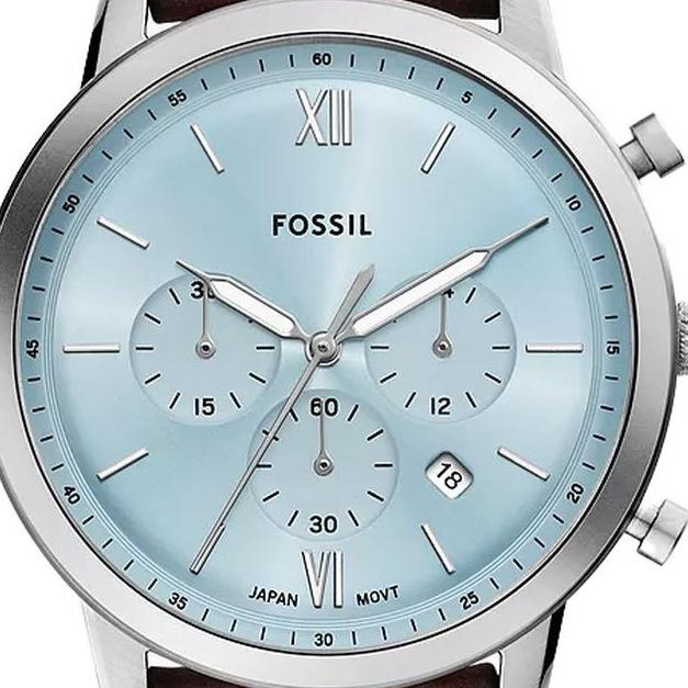 Fossil FS6109 Neutra Chronograph Brown Leather Strap 44mm - zegarek męski 2