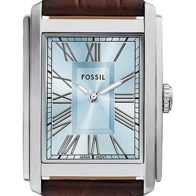 Fossil FS6110 Carraway Brown Croco Leather 30mm - zegarek męski 2