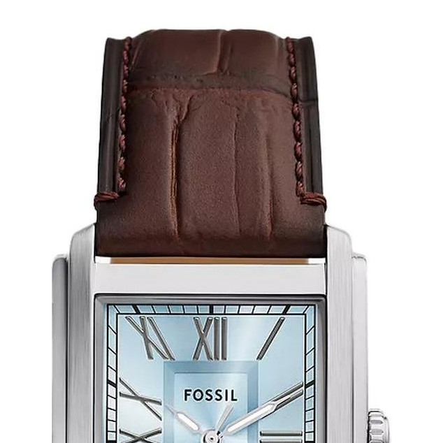 Fossil FS6110 Carraway Brown Croco Leather 30mm - zegarek męski 3
