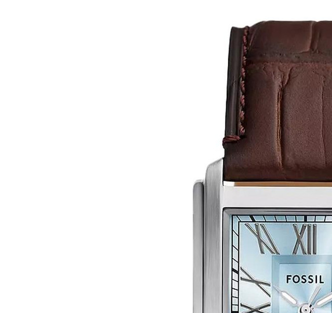 Fossil FS6110 Carraway Brown Croco Leather 30mm - zegarek męski 4