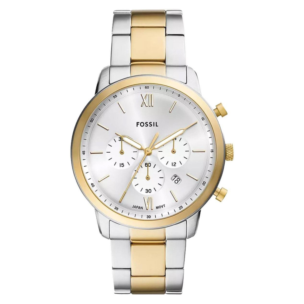 Fossil FS6112 Neutra Chronograph Bicolor Stainless Steel 44mm - zegarek męski 1