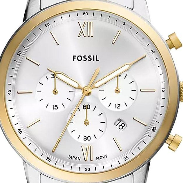 Fossil FS6112 Neutra Chronograph Bicolor Stainless Steel 44mm - zegarek męski 2