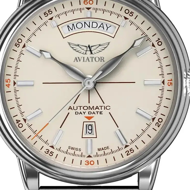 Aviator Douglas Day-Date V.3.20.0.141.5 automatyczny na bransolecie - zegarek męski 2