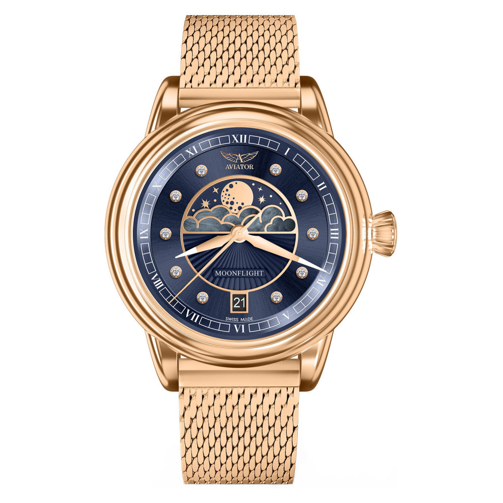 Aviator Douglas Moonflight Diamond Edition V.1.33.2.380.5 - zegarek damski 1