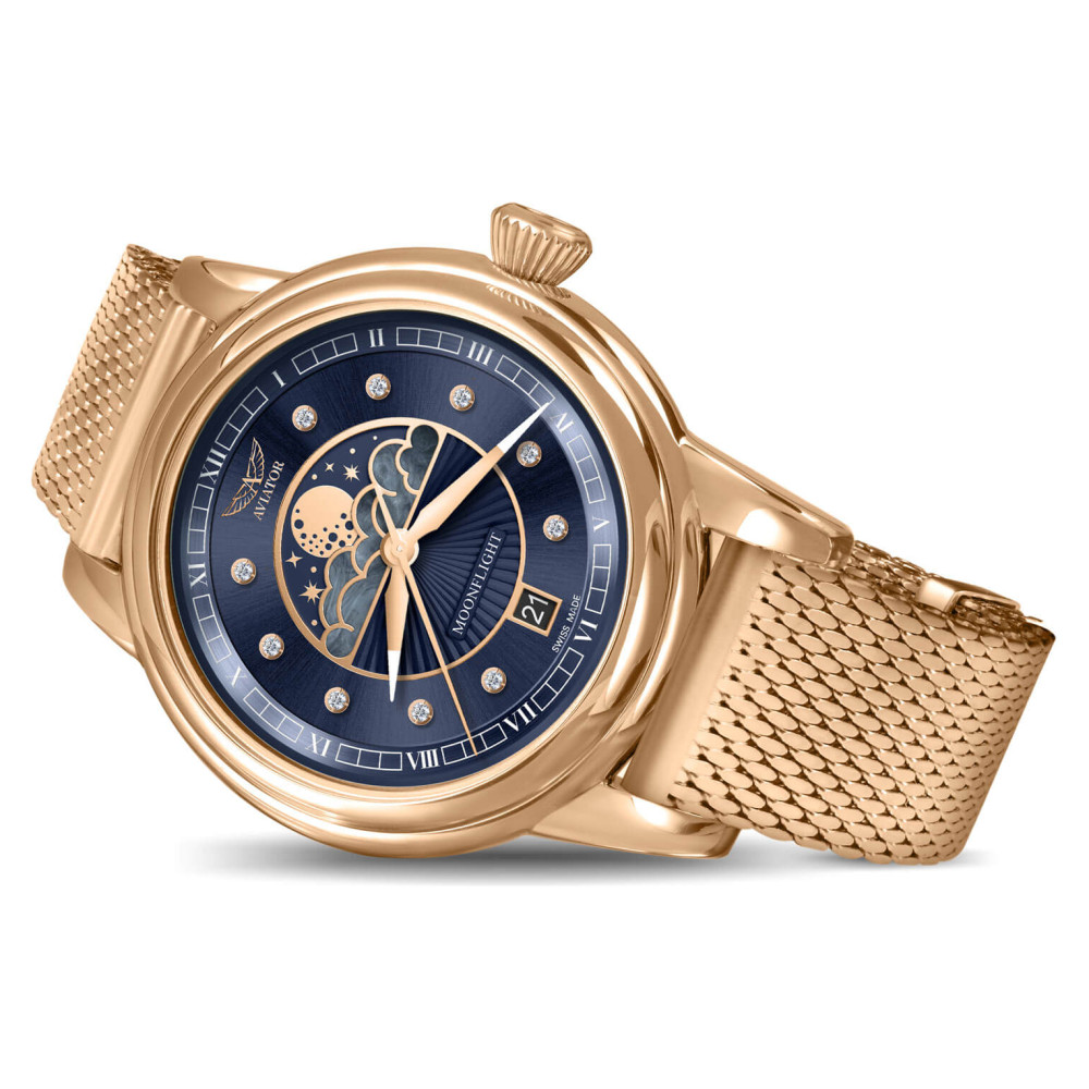 Aviator Douglas Moonflight Diamond Edition V.1.33.2.380.5 - zegarek damski 8
