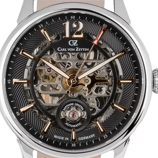 Carl von Zeyten CVZ0080BKRS Schramberg Automatic Skeleton Limited Edition - zegarek męski 2