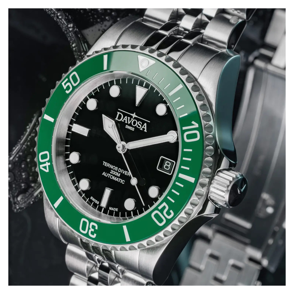 Davosa Ternos Diver 161.550.07 model nurkowy na bransolecie - zegarek męski 7