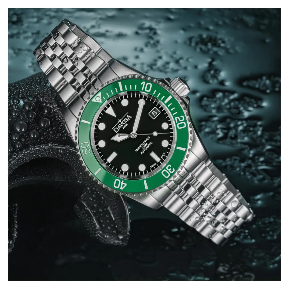 Davosa Ternos Diver 161.550.07 model nurkowy na bransolecie - zegarek męski 8