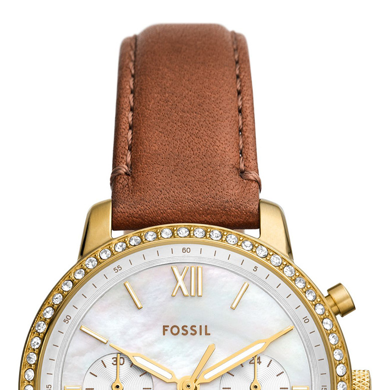 Fossil ES5278 NEUTRA CHRONO Brown Leather Strap 36mm - zegarek damski 3