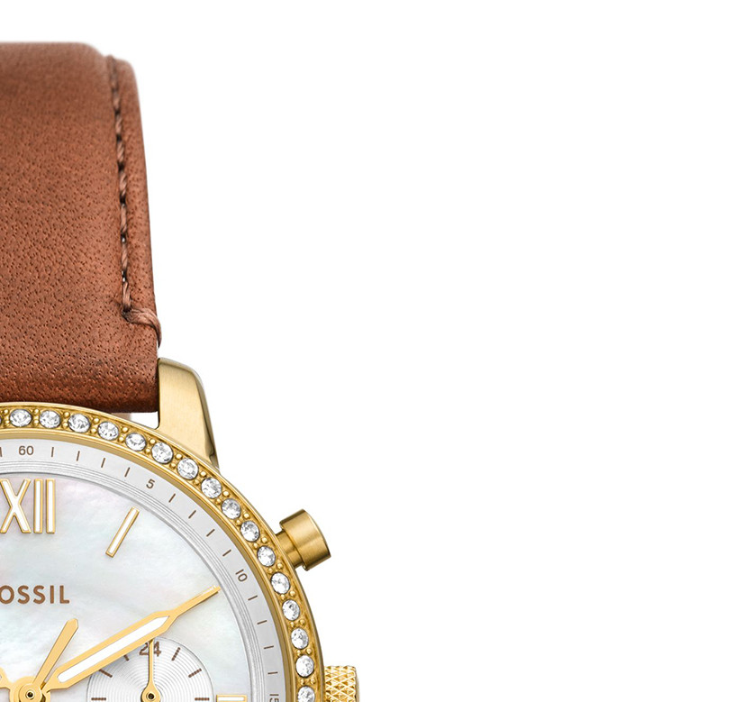 Fossil ES5278 NEUTRA CHRONO Brown Leather Strap 36mm - zegarek damski 5