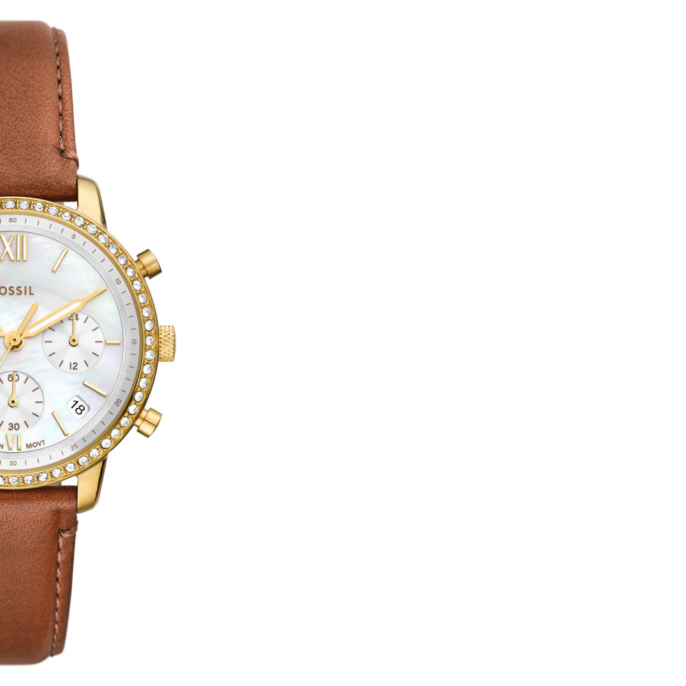 Fossil ES5278 NEUTRA CHRONO Brown Leather Strap 36mm - zegarek damski 6