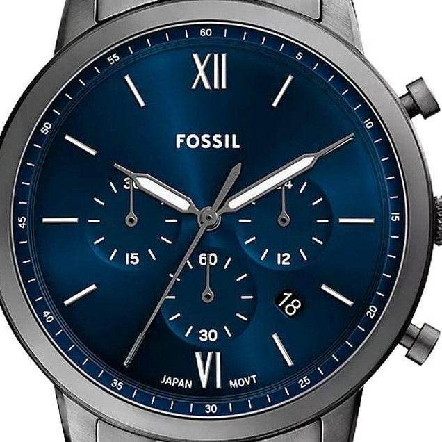 Fossil FS6111 Neutra Chronograph Grey Stainless Steel 44mm - zegarek męski 2