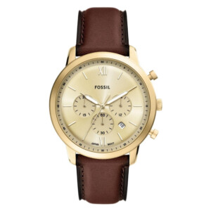 Fossil FS6113 Neutra Chronograph Brown Leather Strap 44mm - zegarek męski