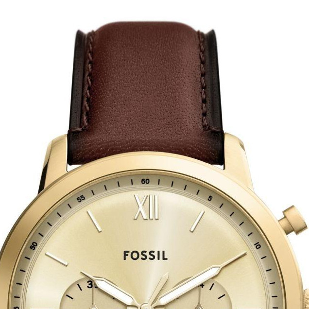 Fossil FS6113 Neutra Chronograph Brown Leather Strap 44mm - zegarek męski 3
