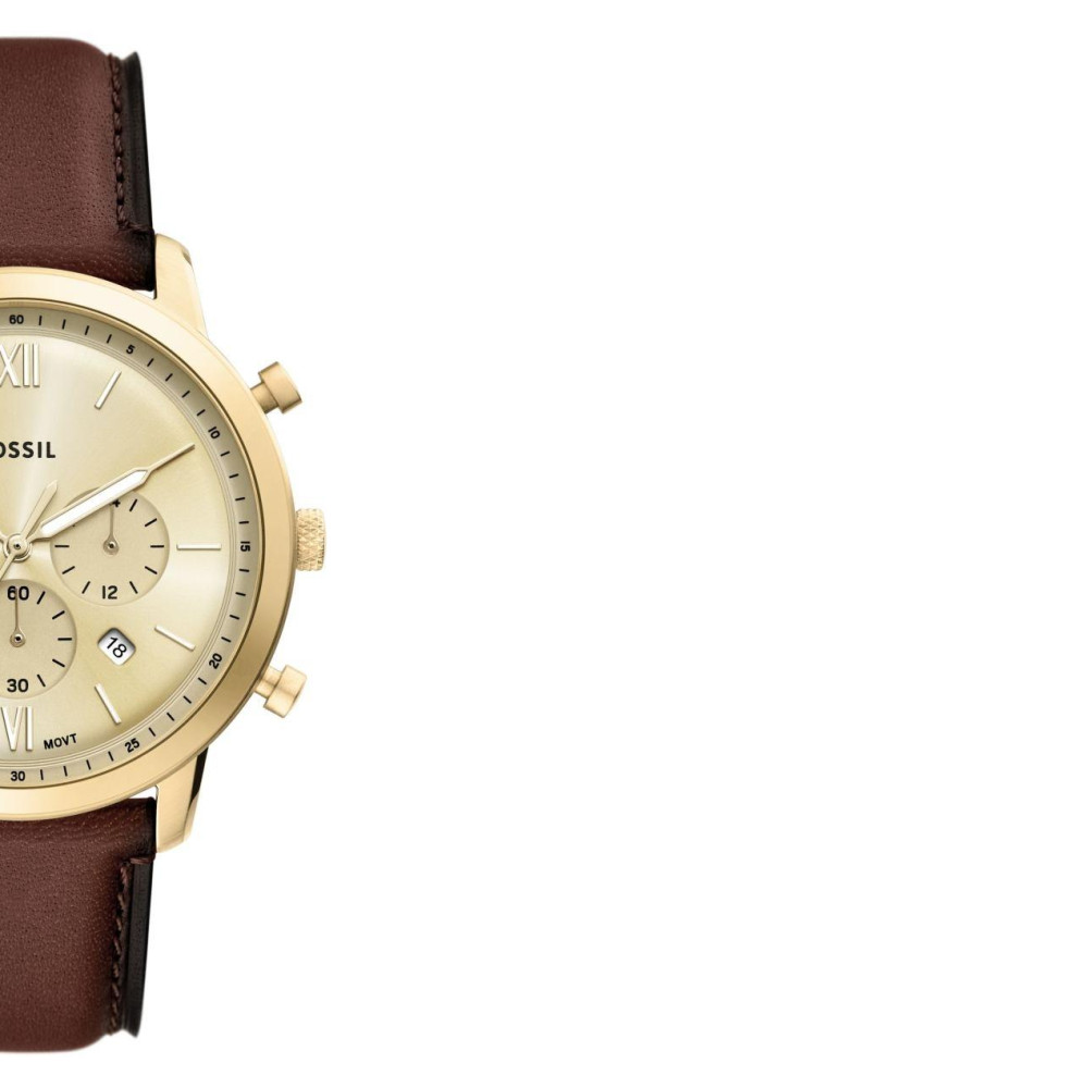 Fossil FS6113 Neutra Chronograph Brown Leather Strap 44mm - zegarek męski 6