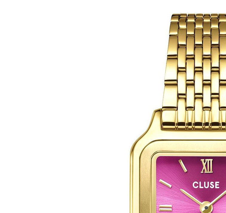 Cluse CW11829 Gracieuse Petite Steel Fuchsia Pink Gold - zegarek damski 4