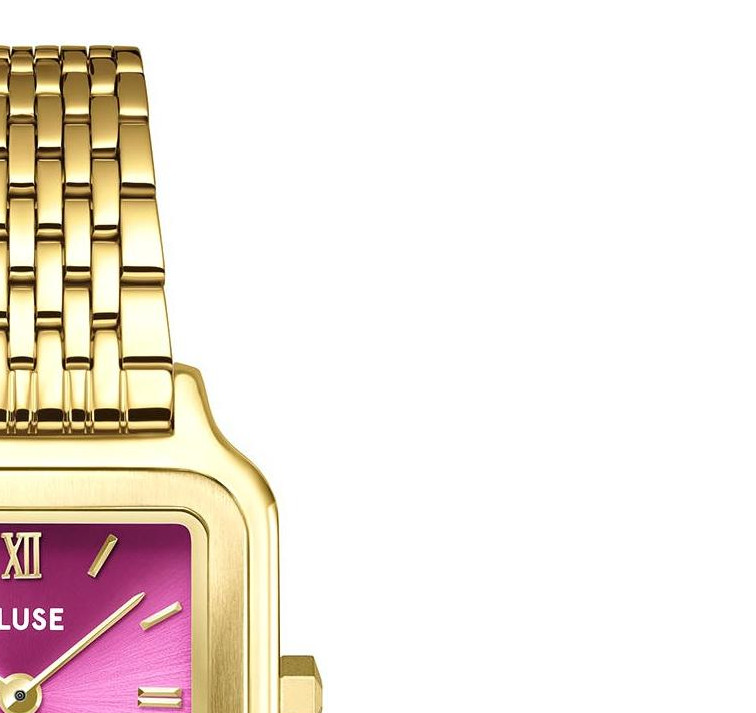 Cluse CW11829 Gracieuse Petite Steel Fuchsia Pink Gold - zegarek damski 5