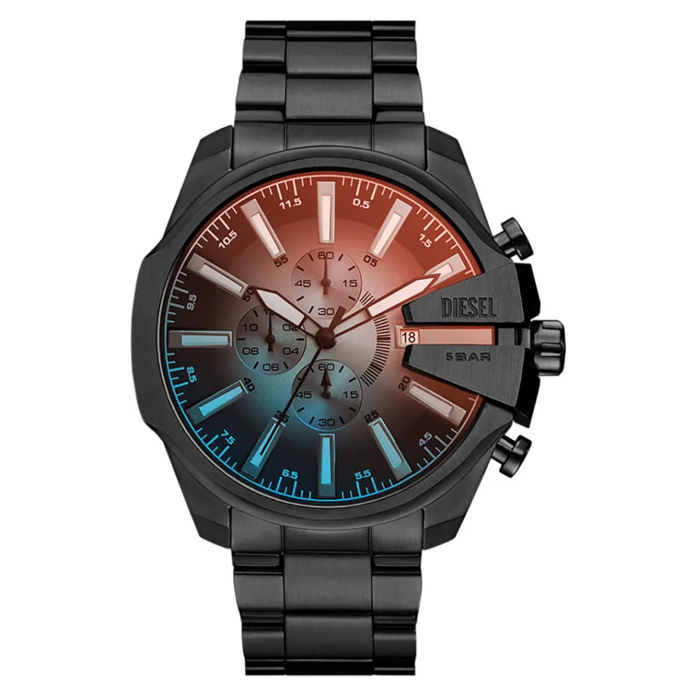 Diesel DZ4689 Mega Chief Slim Black Stainless Steel 50mm - zegarek męski 1