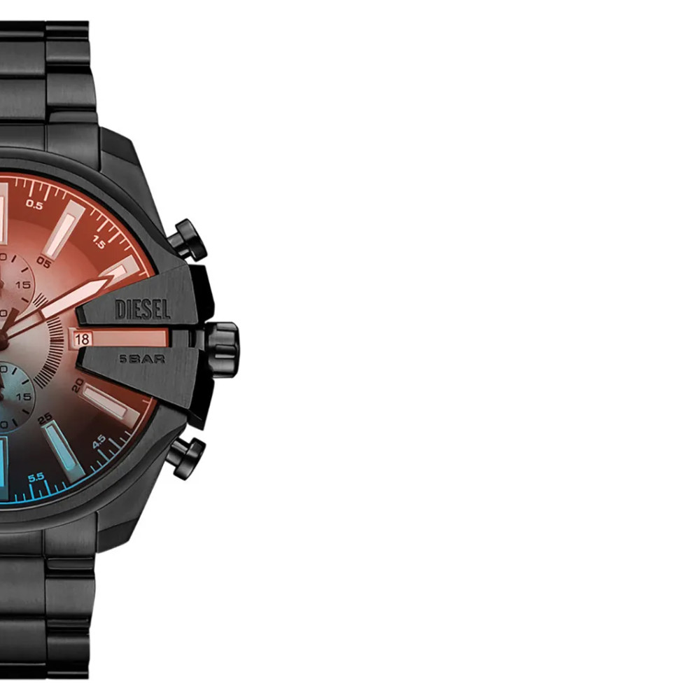 Diesel DZ4689 Mega Chief Slim Black Stainless Steel 50mm - zegarek męski 6