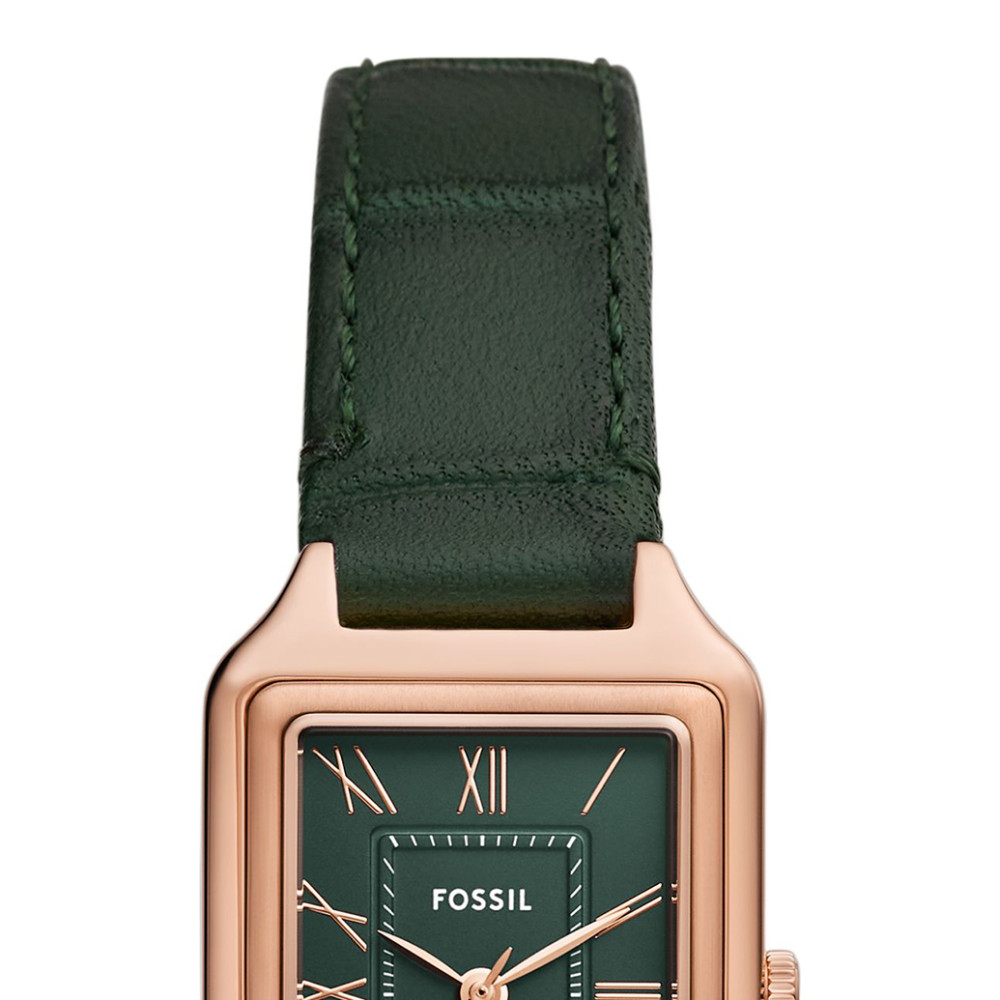 Fossil ES5366 RAQUEL Green Leather Strap 23mm - zegarek damski 3