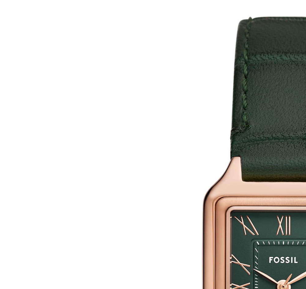 Fossil ES5366 RAQUEL Green Leather Strap 23mm - zegarek damski 4