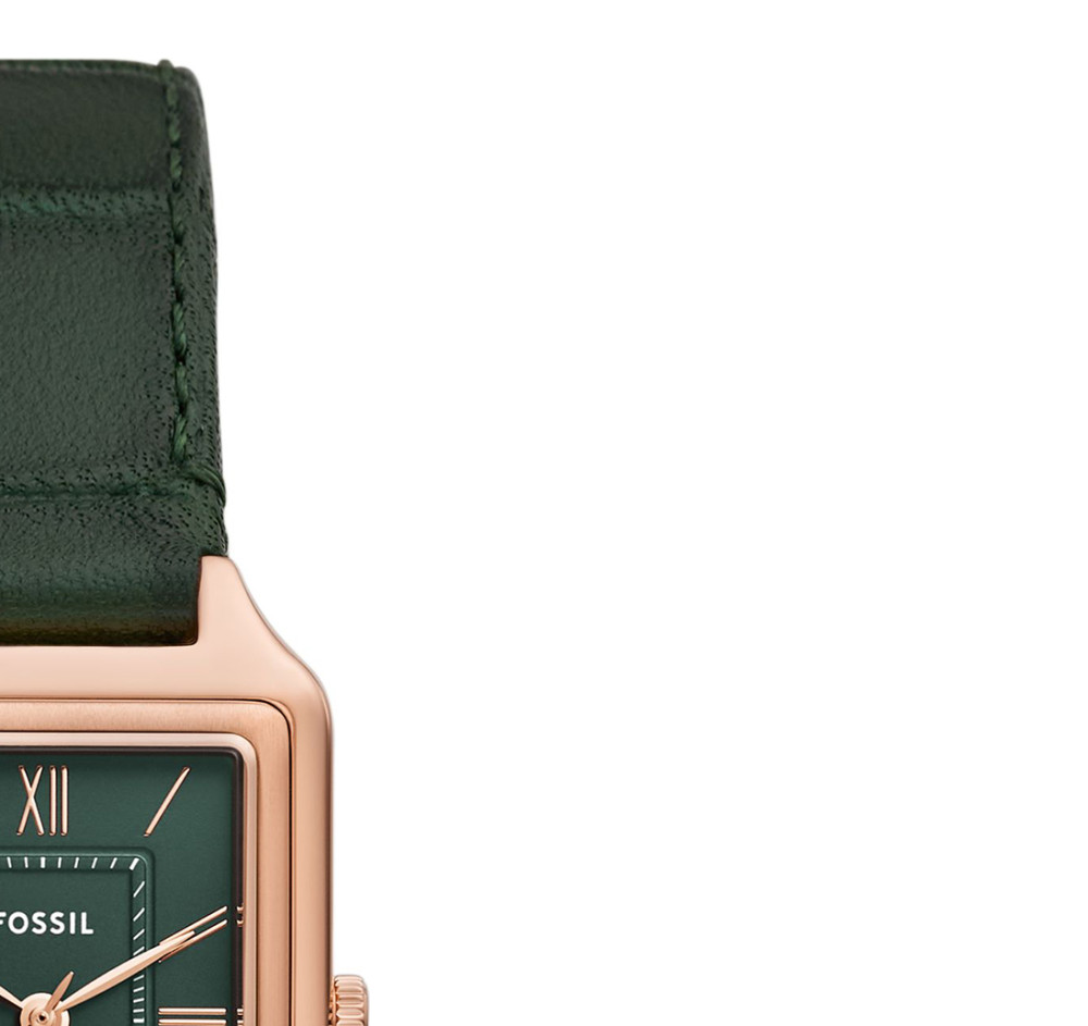 Fossil ES5366 RAQUEL Green Leather Strap 23mm - zegarek damski 5