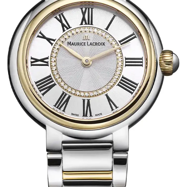 Maurice Lacroix Fiaba Round FA1306-SS002-410-1 bicolor z diamentami - zegarek damski 2