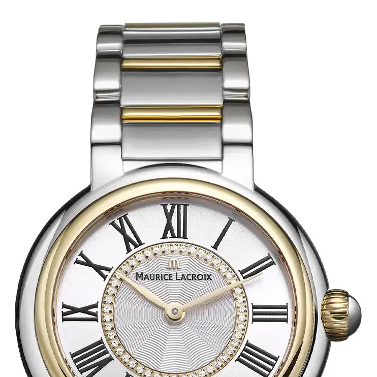 Maurice Lacroix Fiaba Round FA1306-SS002-410-1 bicolor z diamentami - zegarek damski 3