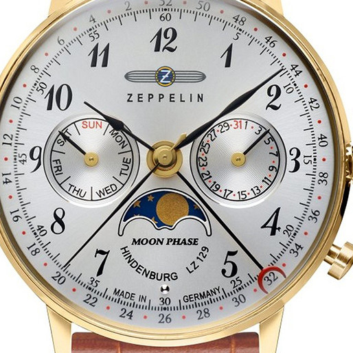 Zeppelin 7039-1 LZ129 Hindenburg Quartz Moonphase - zegarek damski 2