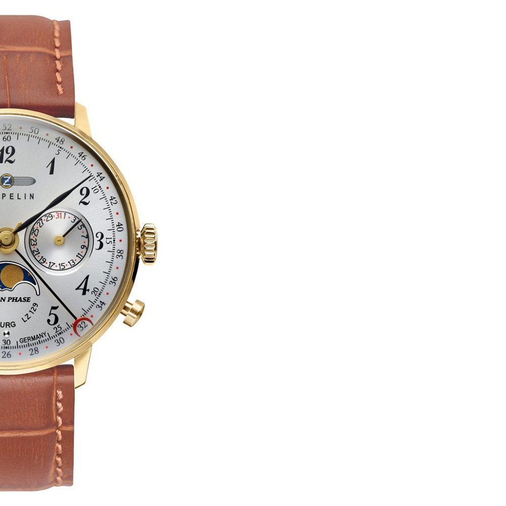 Zeppelin 7039-1 LZ129 Hindenburg Quartz Moonphase - zegarek damski 6