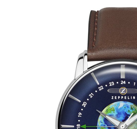 Zeppelin 8468-3 Atlantic Automatic GMT - zegarek męski 4