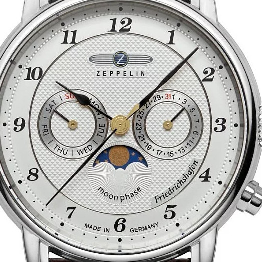 Zeppelin 85361 Friedrichshafen Day-Date Moonphase - zegarek męski 2