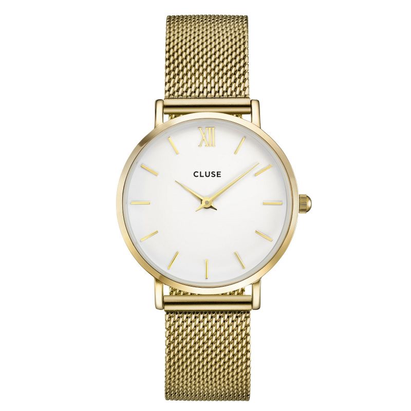 Cluse Minuit Mesh Gold White CW0101203007 1